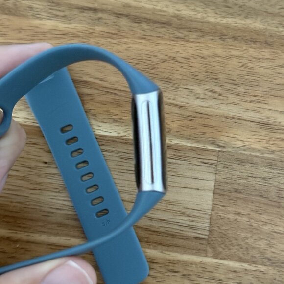 Fitbit Charge 5 Fitness & Health Tracker Platinum Stainless Steel Case Blue Band - Picture 16 of 16